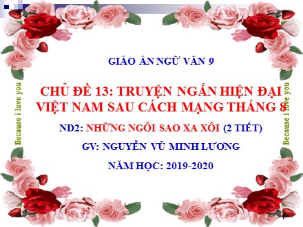 Bài giảng Ngữ văn Lớp 9 - Chủ đề 13: Truyện ngắn hiện đại Việt Nam sau cách mạng Tháng 8 - Những ngôi sao xa xôi - Nguyễn Vũ Minh Lương