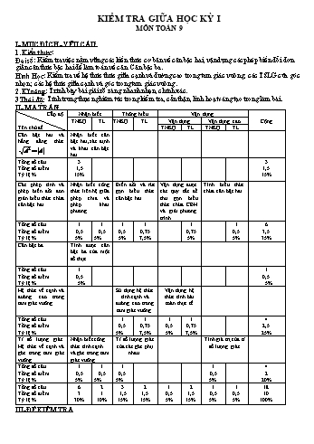 Đề kiểm tra giữa kì I môn Toán Lớp 9 - Năm học 2020-2021 - Trường THCS Nhơn Phúc
