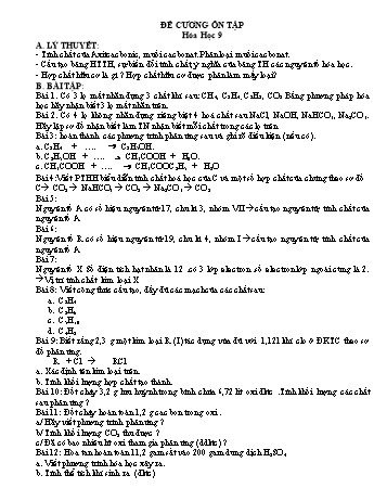 Đề cương ôn tập môn Hóa học 9 - Năm học 2020-2021 - Tăng Hoàng Khánh