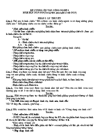 Đề kiểm tra 1 tiết học kì 2 môn Công nghệ Lớp 8 - Năm học 2019-2020 - Đinh Văn Quang