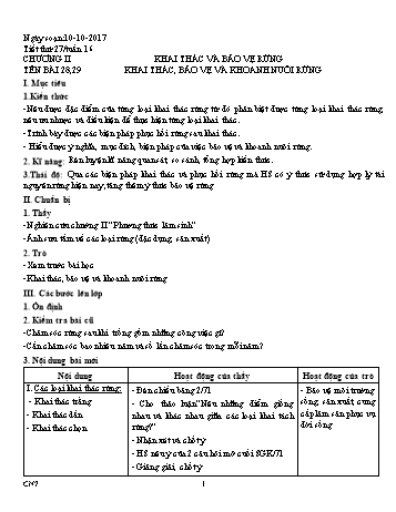 Giáo án Công nghệ Lớp 7, Tuần 16 - Năm học 2017-2018