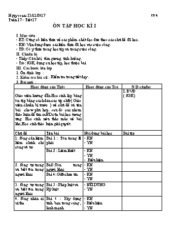 Giáo án Giáo dục công dân Lớp 8, Tuần 17 - Năm học 2017-2018 - Đặng Văn Tùng