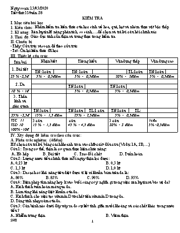 Giáo án Sinh học Lớp 8, Tuần 28 - Năm học 2019-2020 - Nguyễn Loan Anh