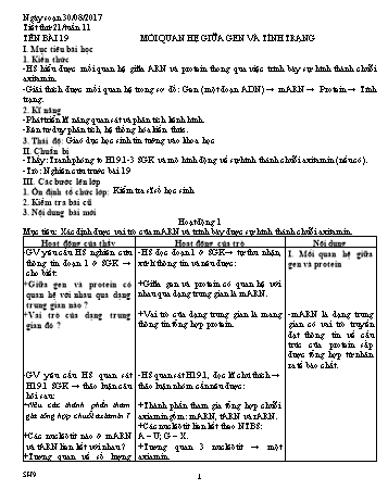 Giáo án Sinh học Lớp 9, Tuần 11 - Năm học 2017-2018 - Nguyễn Loan Anh