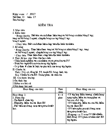 Giáo án Thể dục Lớp 6, Tuần 17 - Năm học 2016-2017 - Lữ Thu Xuyên