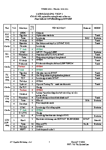 Giáo án Tổng hợp các môn Lớp 5, Tuần 2 - Nguyễn Thị Hưởng - Năm Học 2020-2021