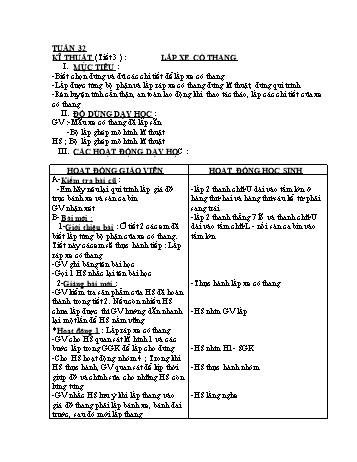 Kế hoạch bài dạy môn Kĩ thuật Lớp 4 - Tuần 32: Lắp xe có thang