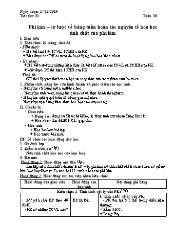 Bài giảng Hóa học Lớp 9 - Tuần 16 - Năm học 2019-2020 - Trường THCS Phong Thạnh Tây