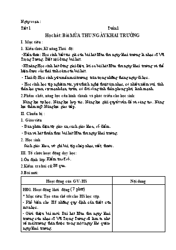 Giáo án Âm nhạc Lớp 8 - Chương trình cả năm - Năm học 2018-2019 - Nguyễn Thị Lê Dung