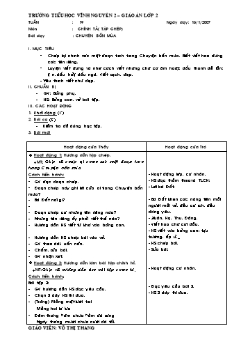 Giáo án Chính tả Lớp 2 - Tuần 19 - Võ Thị Thang