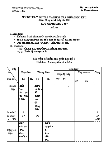 Giáo án Công nghệ 8 CV 5512 - Tuần 26 - Năm học 2020-2021 - Lê Nguyên Khang