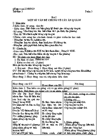 Giáo án Công nghệ Lớp 9 - Tuần 3 - Năm học 2019-2020 - Trường THCS Phong Thạnh Tây