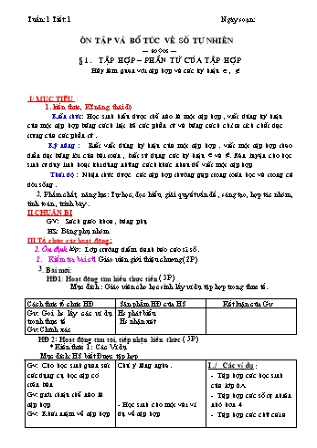 Giáo án Đại số 6 - Tuần 1+2+3 - Huỳnh Văn Hưởng