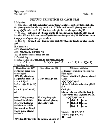 Giáo án Đại số Lớp 6 nâng cao - Tuần 27 - Năm học 2019-2020 - Huỳnh Văn Giàu