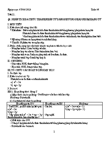 Giáo án Đại số Lớp 8 - Tuần 6 - Năm học 2019-2020 - Huỳnh Văn Giàu