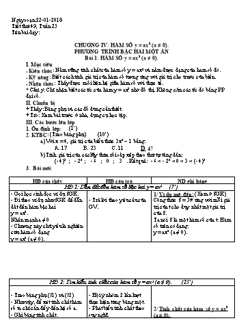 Giáo án Đại số Lớp 9 - Tuần 25 - Năm học 2017-2018 - Nguyễn Thanh Phương