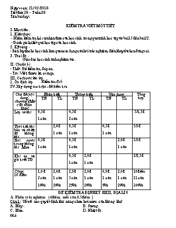 Giáo án Địa lý Lớp 6, Tuần 28 - Năm học 2016-2017 - Đặng Văn Tùng