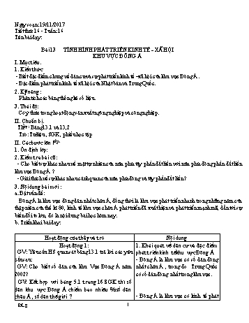 Giáo án Địa lý Lớp 8, Tuần 16 - Năm học 2016-2017 - Đặng Văn Tùng