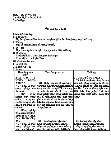 Giáo án Địa lý Lớp 9 - Tuần 35+36 - Năm học 2016-2017 - Đặng Văn Tùng