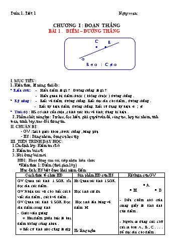 Giáo án Hình học 6 - Tuần 1+2+3 - Huỳnh Văn Hưởng