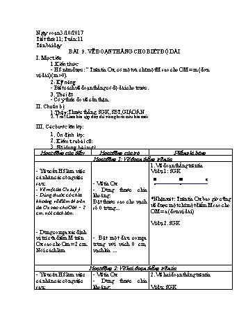 Giáo án Hình học Lớp 6 - Tuần 11 - Năm học 2017-2018 - Nguyễn Loan Anh