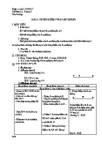 Giáo án Hình học Lớp 6 - Tuần 12 - Năm học 2017-2018 - Nguyễn Loan Anh