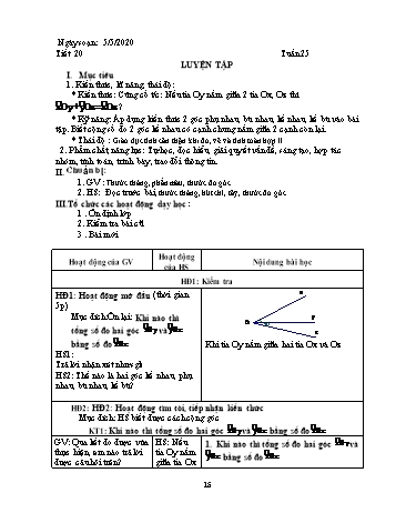 Giáo án Hình học Lớp 6 - Tuần 25 - Năm học 2019-2020 - Huỳnh Văn Giàu