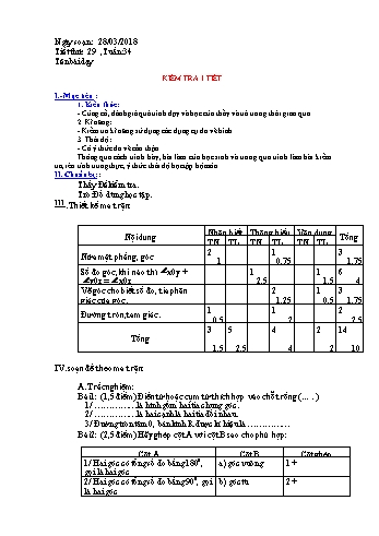 Giáo án Hình học Lớp 6 - Tuần 34 - Năm học 2017-2018 - Nguyễn Loan Anh