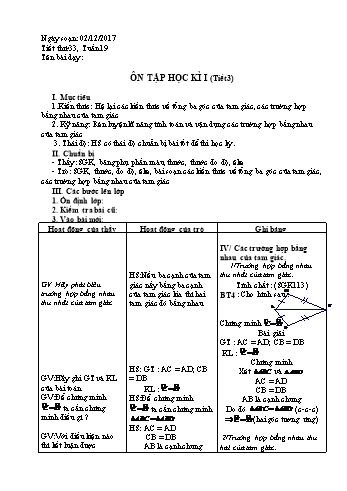 Giáo án Hình học Lớp 7 - Tuần 19 - Năm học 2017-2018 - Nguyễn Loan Anh