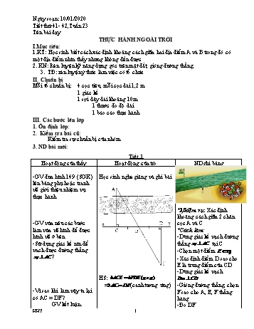 Giáo án Hình học Lớp 7 - Tuần 23 - Năm học 2019-2020 - Nguyễn Loan Anh