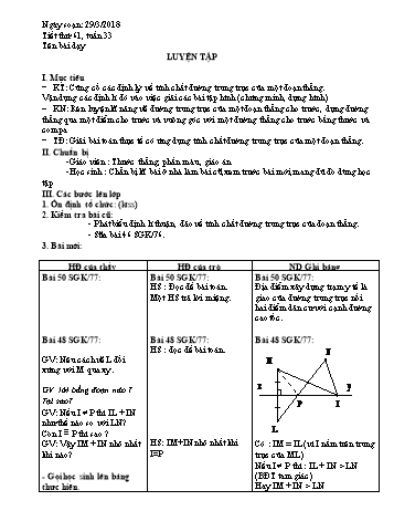 Giáo án Hình học Lớp 7 - Tuần 33 - Năm học 2017-2018 - Nguyễn Loan Anh