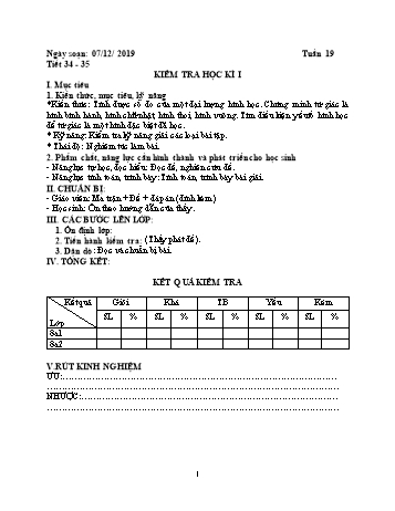 Giáo án Hình học Lớp 8 - Tuần 19 - Năm học 2019-2020 - Huỳnh Văn Giàu