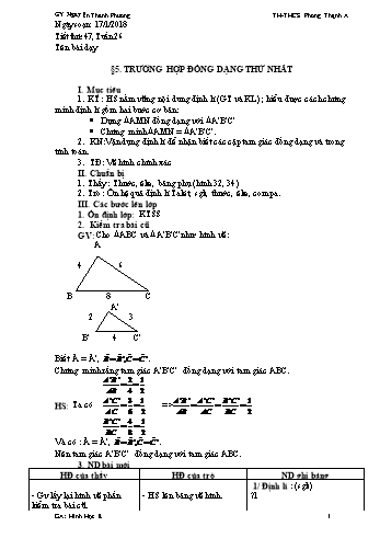 Giáo án Hình học Lớp 8 - Tuần 26 - Năm học 2017-2018 - Nguyễn Thanh Phương