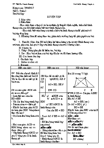Giáo án Hình học Lớp 8 - Tuần 3 - Năm học 2017-2018 - Nguyễn Thanh Phương