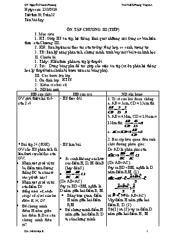 Giáo án Hình học Lớp 8 - Tuần 32 - Năm học 2017-2018 - Nguyễn Thanh Phương