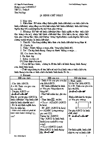 Giáo án Hình học Lớp 8 - Tuần 8 - Năm học 2017-2018 - Nguyễn Thanh Phương