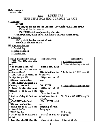 Giáo án Hóa học Lớp 9 - Tuần 5 - Năm học 2018-2019 - Trần Quốc Dũng