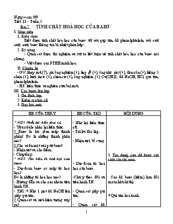 Giáo án Hóa học Lớp 9 - Tuần 6 - Năm học 2018-2019 - Trần Quốc Dũng