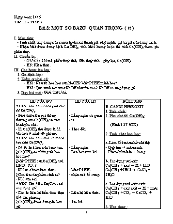 Giáo án Hóa học Lớp 9 - Tuần 7 - Năm học 2018-2019 - Trần Quốc Dũng