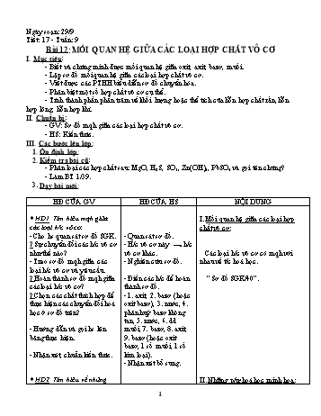 Giáo án Hóa học Lớp 9 - Tuần 9 - Năm học 2018-2019 - Trần Quốc Dũng