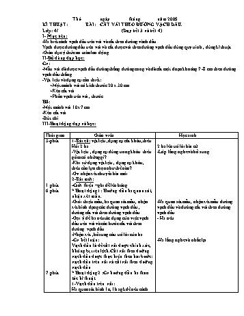 Giáo án Kĩ thuật Lớp 4 - Tuần 4 - Năm học 2005-2006