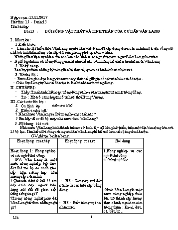 Giáo án Lịch sử Lớp 6, Tuần 15 - Năm học 2016-2017 - Đặng Văn Tùng