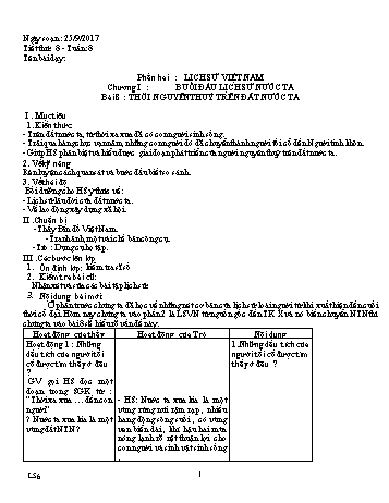 Giáo án Lịch sử Lớp 6, Tuần 8 - Năm học 2016-2017 - Đặng Văn Tùng