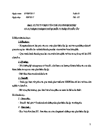 Giáo án Lịch sử Lớp 7 - Tiết 2 - Năm học 2017-2018