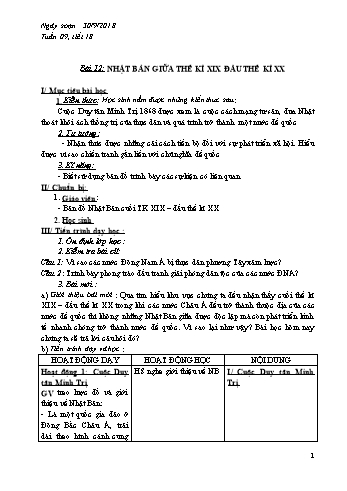 Giáo án Lịch sử Lớp 8 - Tiết 18 - Năm học 2018-2019 - Phan Thanh Rạng