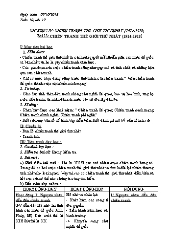 Giáo án Lịch sử Lớp 8 - Tiết 19 - Năm học 2018-2019 - Phan Thanh Rạng