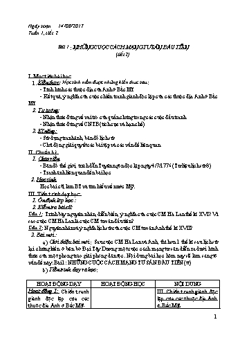 Giáo án Lịch sử Lớp 8 - Tiết 2 - Năm học 2018-2019 - Phan Thanh Rạng