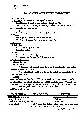 Giáo án Lịch sử Lớp 8 - Tiết 3 - Năm học 2018-2019 - Phan Thanh Rạng