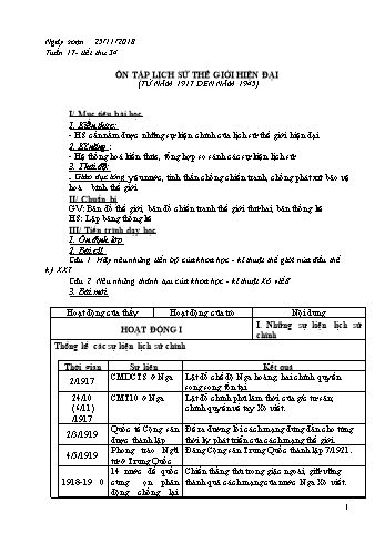 Giáo án Lịch sử Lớp 8 - Tiết 34 - Năm học 2018-2019 - Phan Thanh Rạng