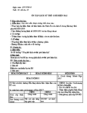 Giáo án Lịch sử Lớp 8 - Tiết 35 - Năm học 2018-2019 - Phan Thanh Rạng